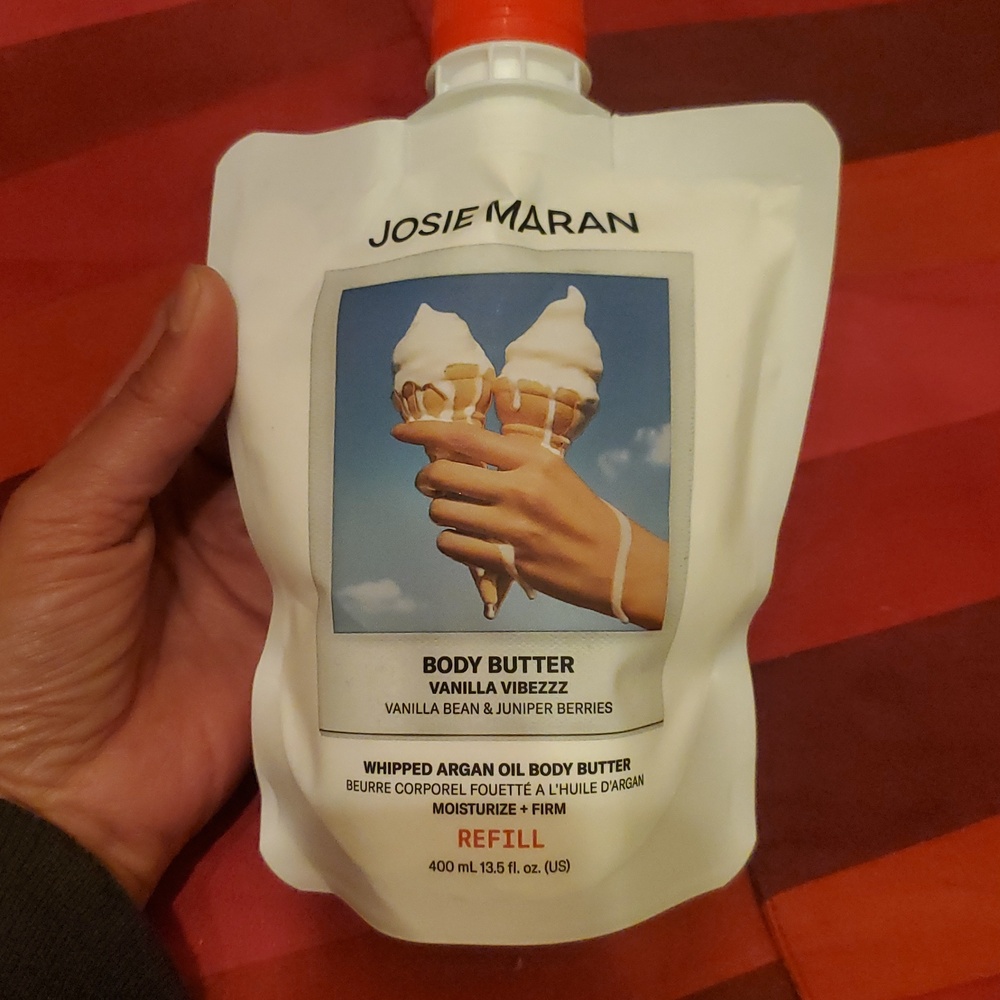 Josie Maran Vanilla Vibezz Body Butter Refill - White with Red Cap